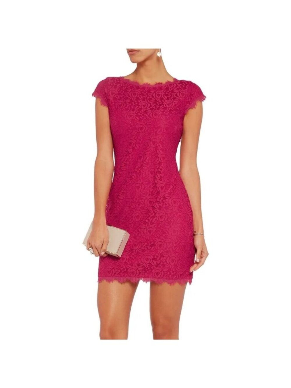 Diane Von Furstenberg DVF Barbara Lace Mini Dress Size 8